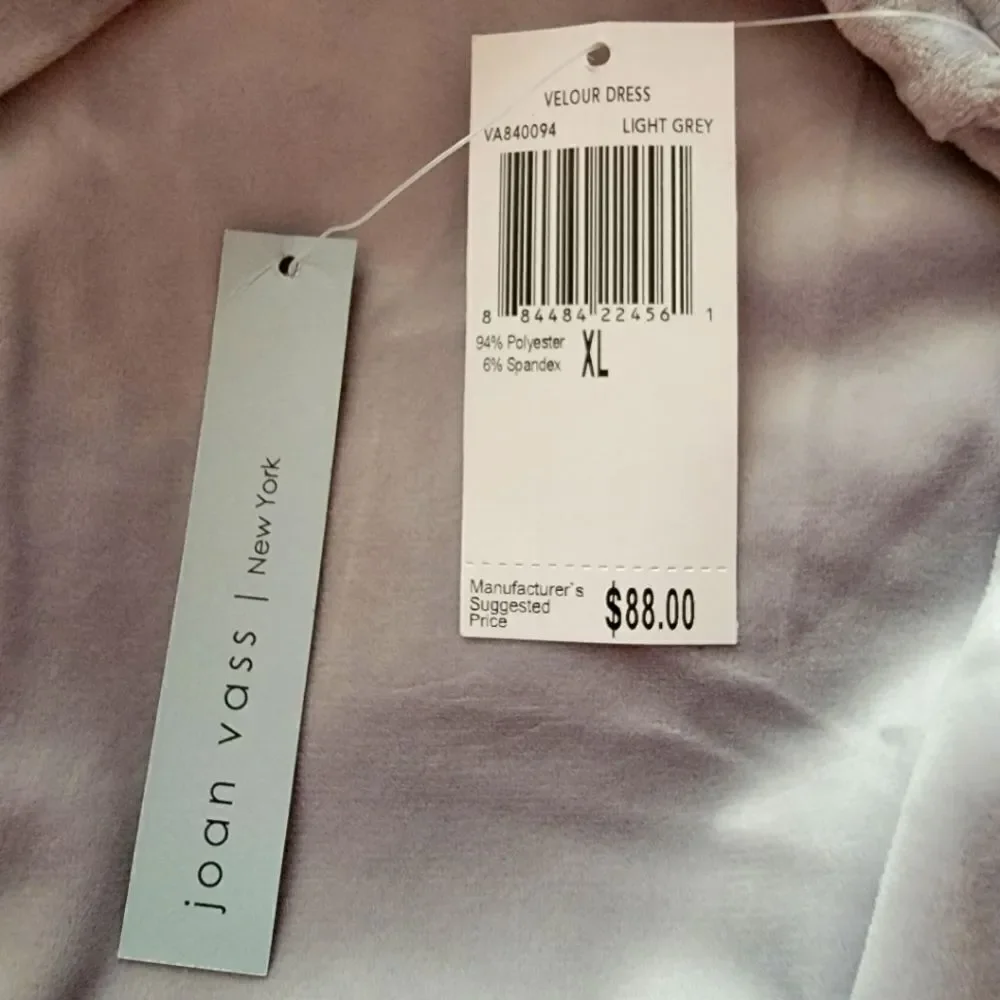 Joan Vass Velour long sleeve dress